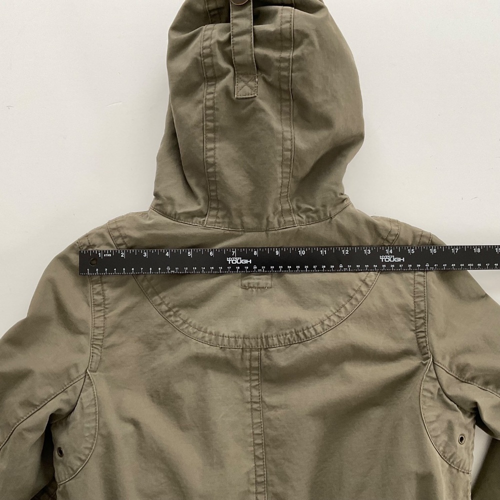 GAP Women's Hooded Utility Parka Jacket Sz S Olive Green Military Lined Winter - Picture 13 of 16